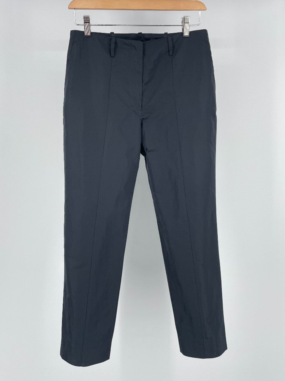Jil Sander Silk Blend Minimalist Black Tailored Ankle Trousers IT 36